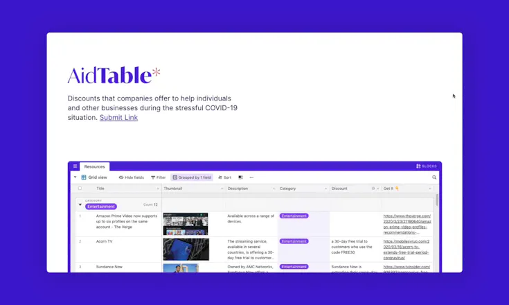 AidTable gallery image