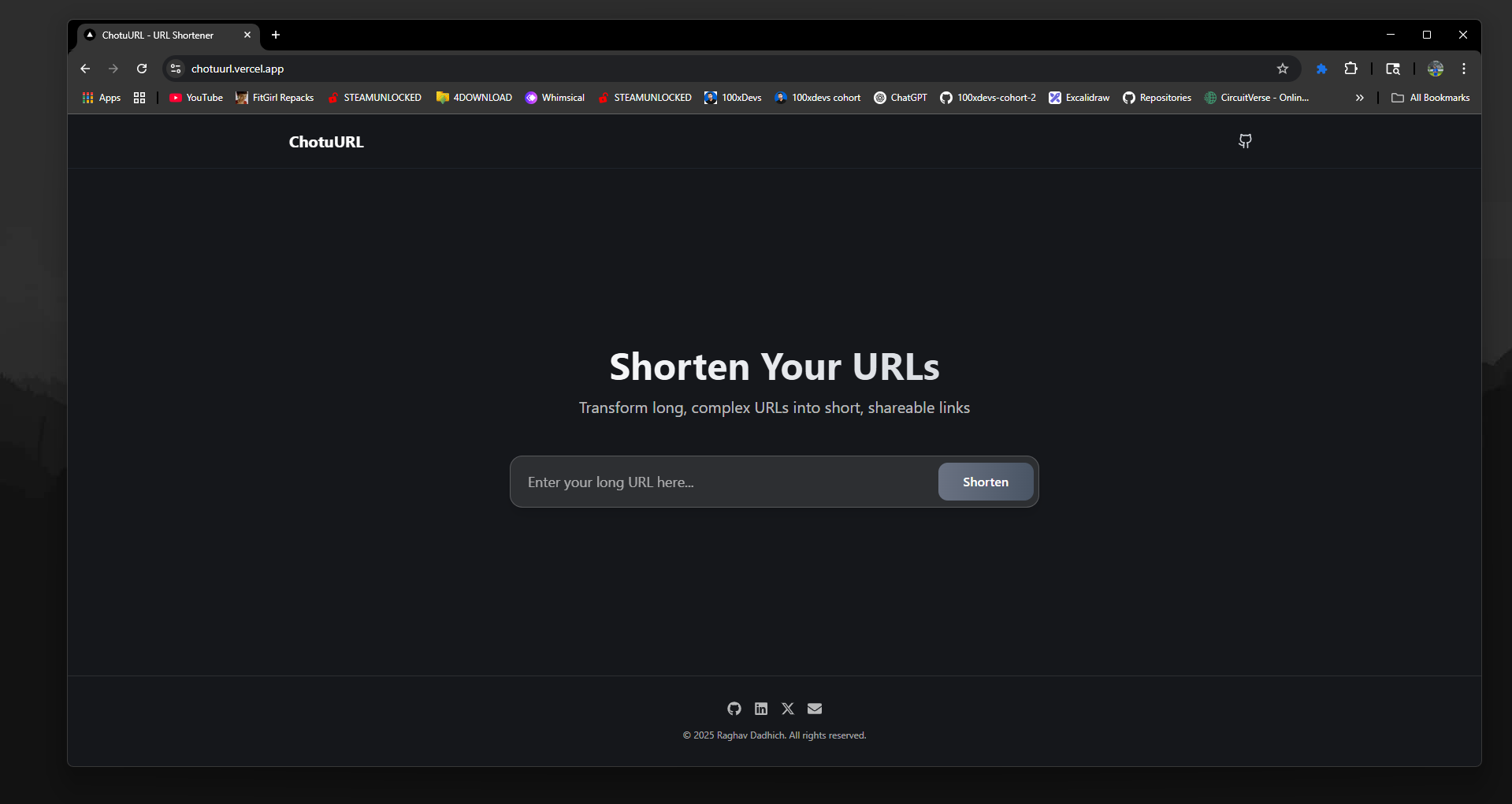 Choreduurl - Modern, minimal, açık kaynaklı, reklamsız bir URL kısaltıcı medya 1