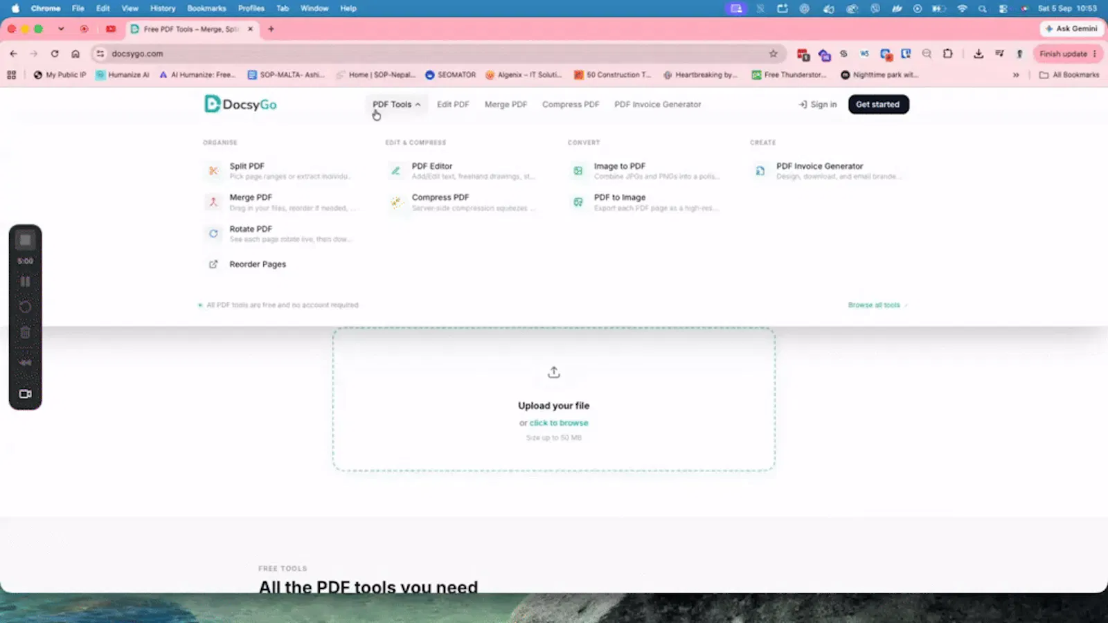 Free PDF Tools screenshot 1 (video preview)
