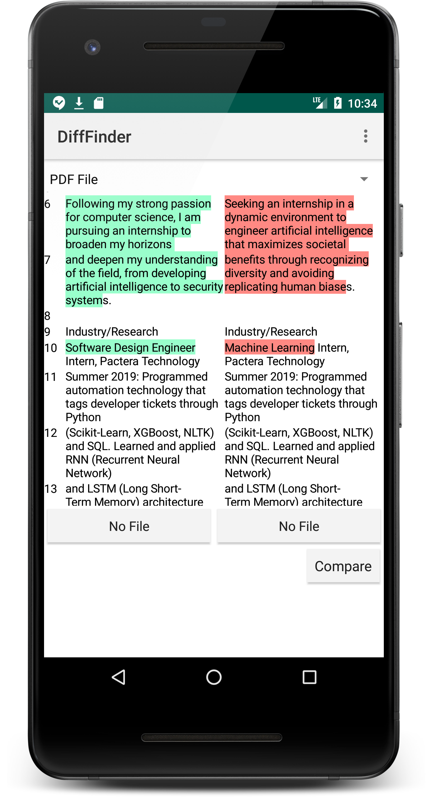 DiffFinder: Compare Files (Android) gallery image