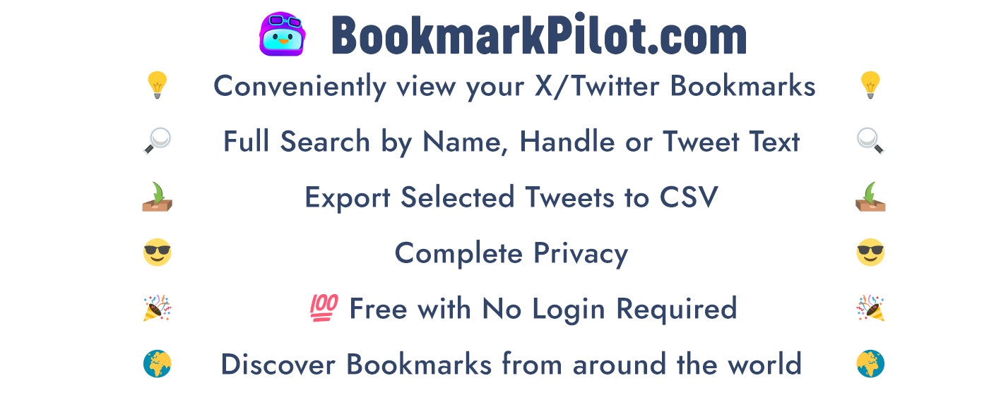 Media BookmarkPilot - Công cụ miễn phí để tìm kiếm và xuất dấu trang X/Twitter của bạn. 3