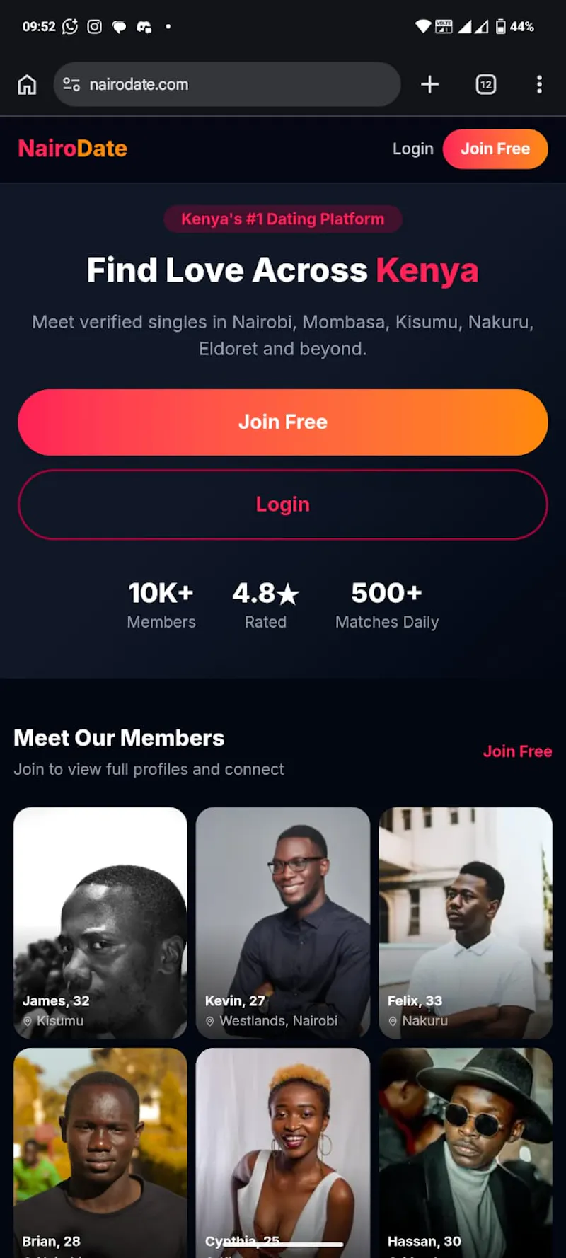 NairoDate screenshot 2