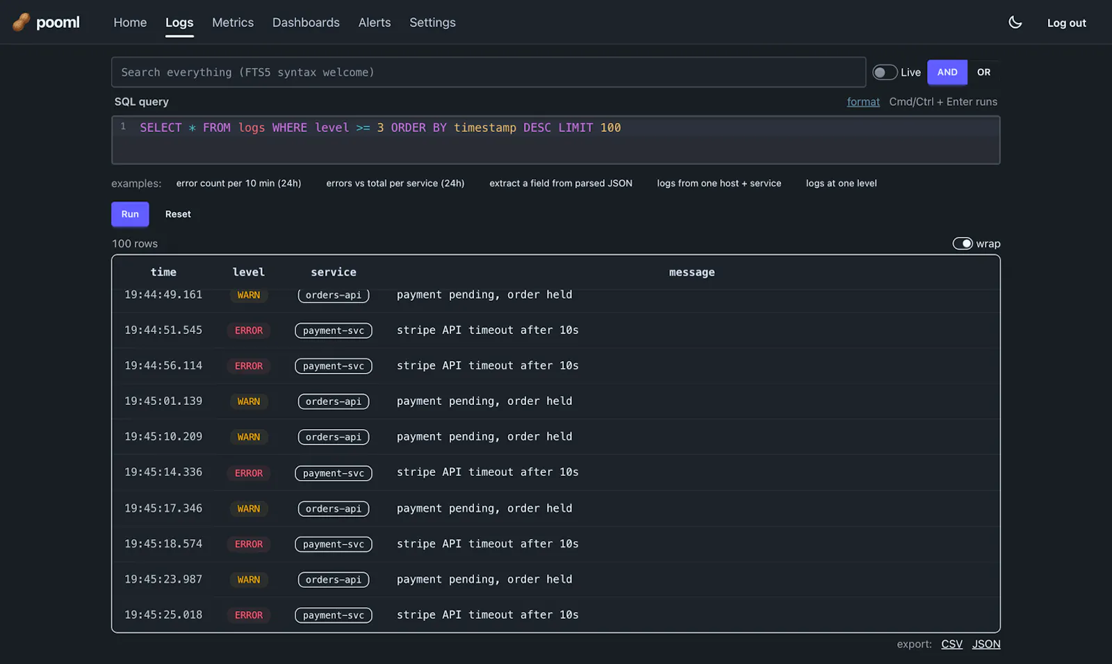 pooml (Poor Man's Logger) screenshot 3