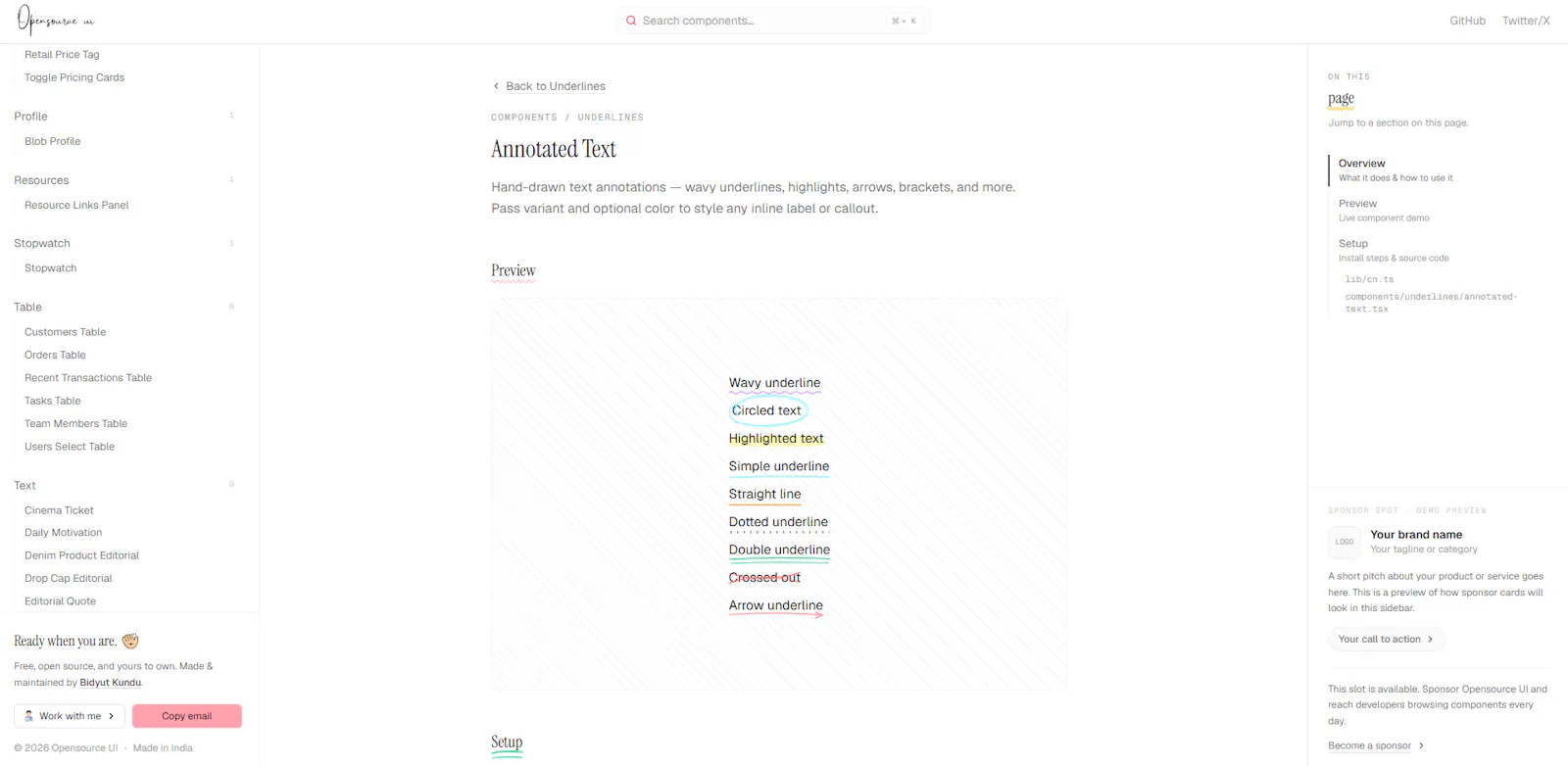 Opensource UI screenshot 2