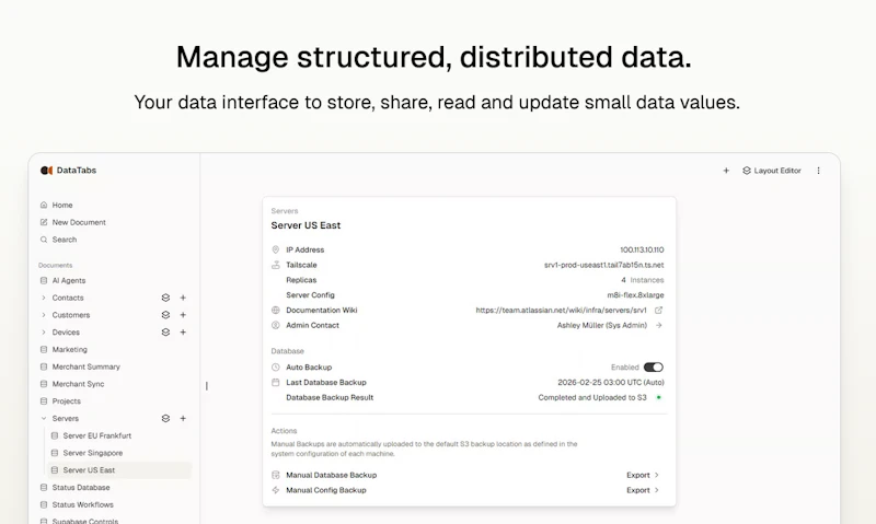 DataTabs screenshot 1