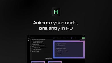 Hackreels Imagen de Producto: Una elegante herramienta digital para crear animaciones de código cautivadoras sin esfuerzo.
