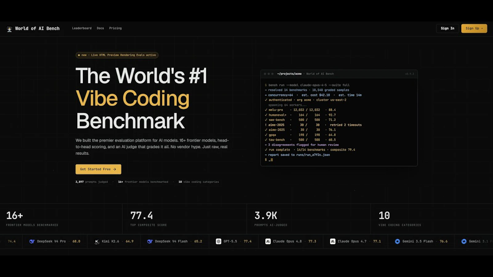 World of AI Bench screenshot 1 (video preview)