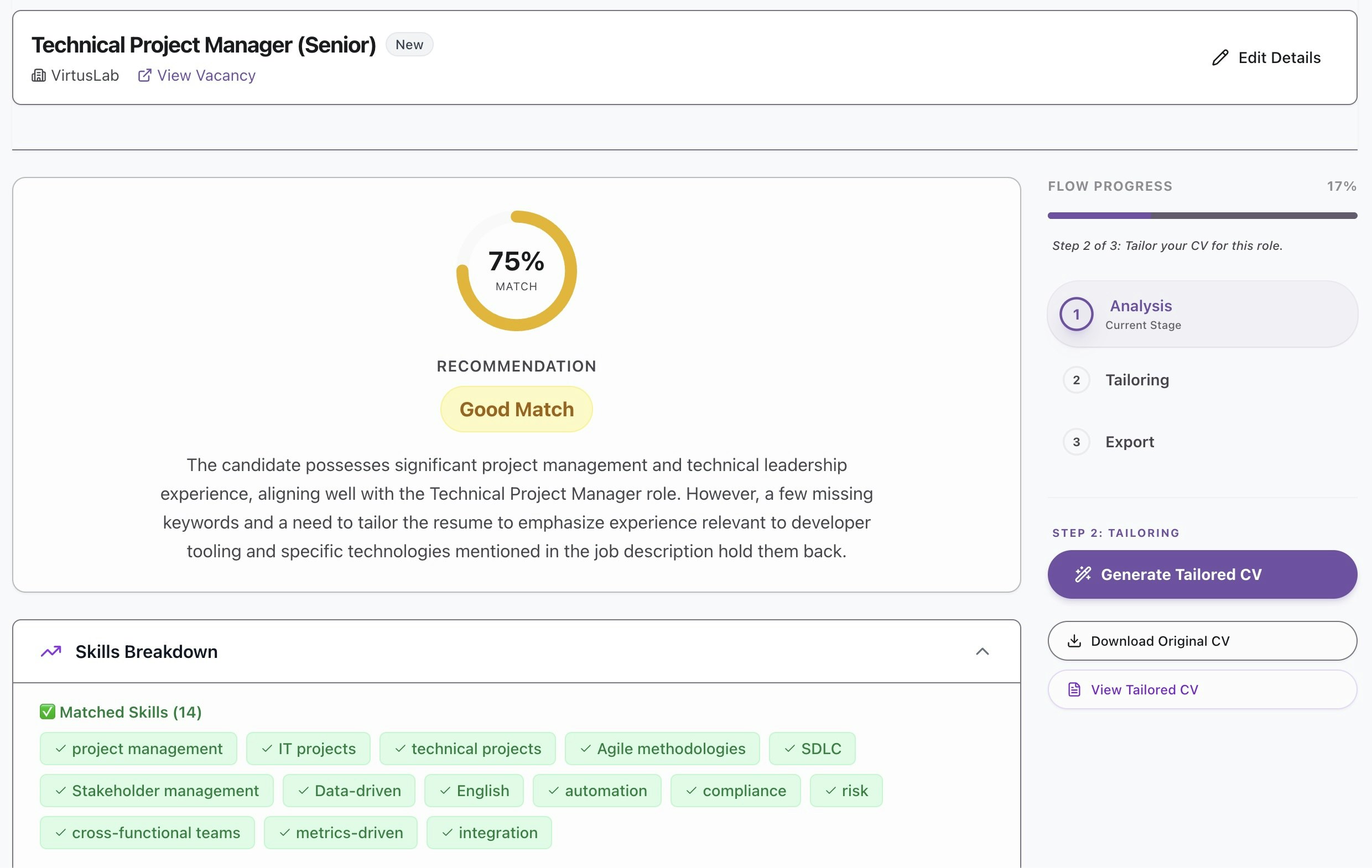 Tailor For CV gallery image