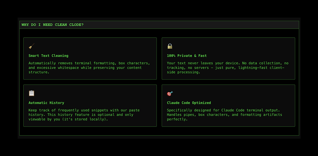 Clean Clode - Screenshot 4 showing product features and functionality