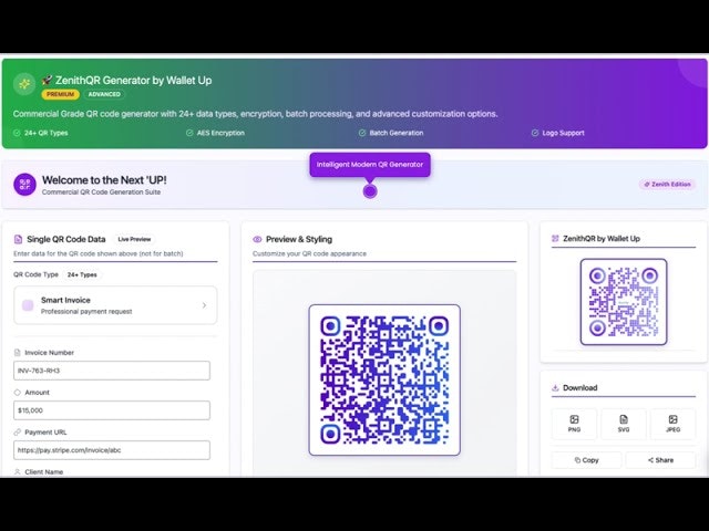 Wallet Up URL Shortener and ZenithQR gallery image