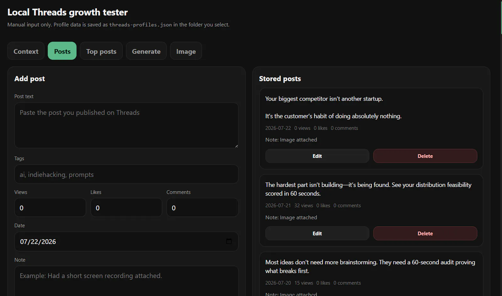 Threads Content Lab screenshot 3