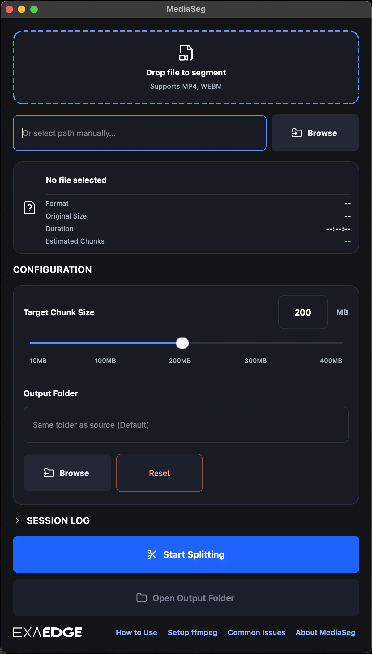 startuptile MediaSeg-Split large media files into upload-ready chunks on macOS