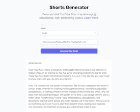 Shorts Generator gallery image