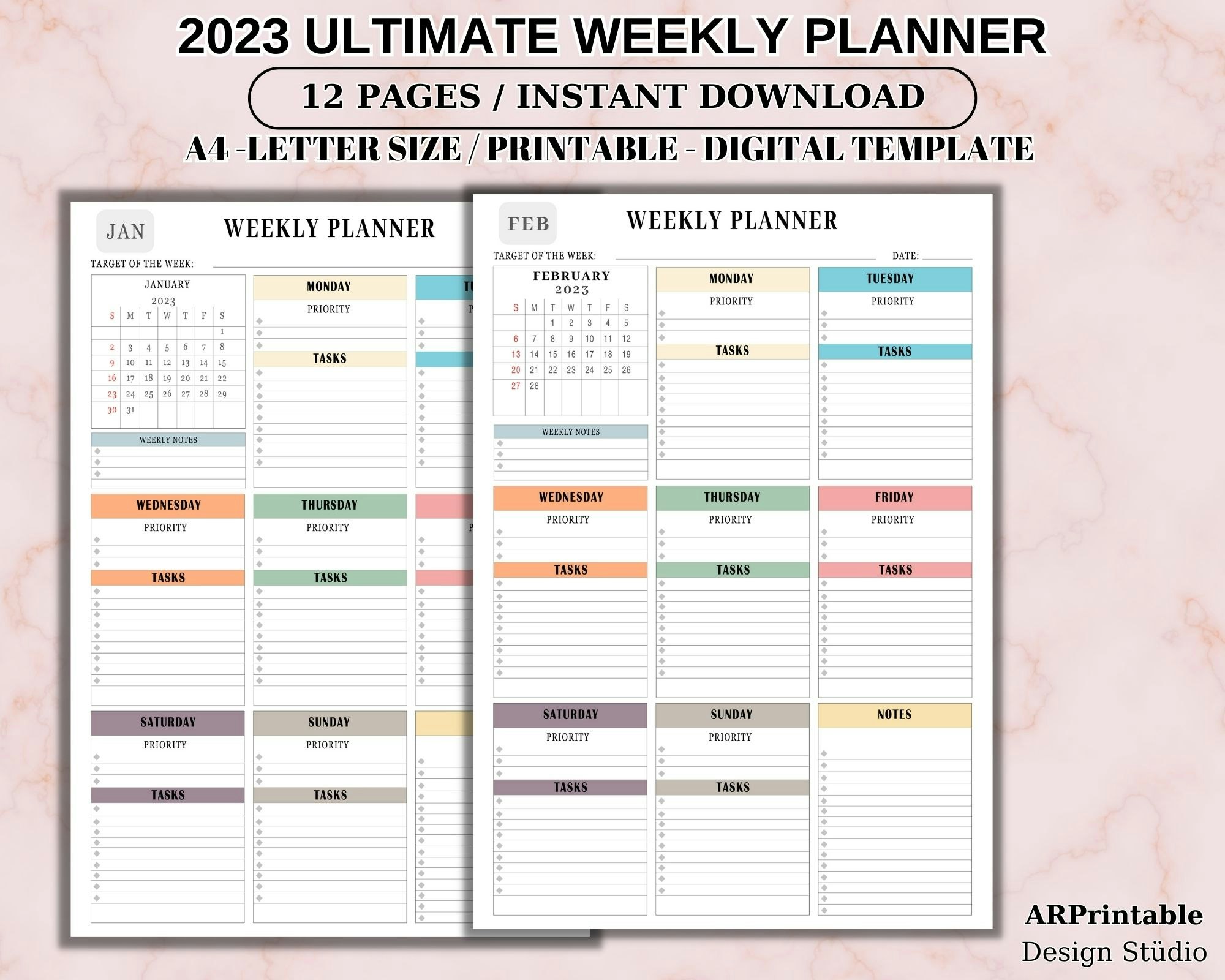 2023 Weekly Planner Printable