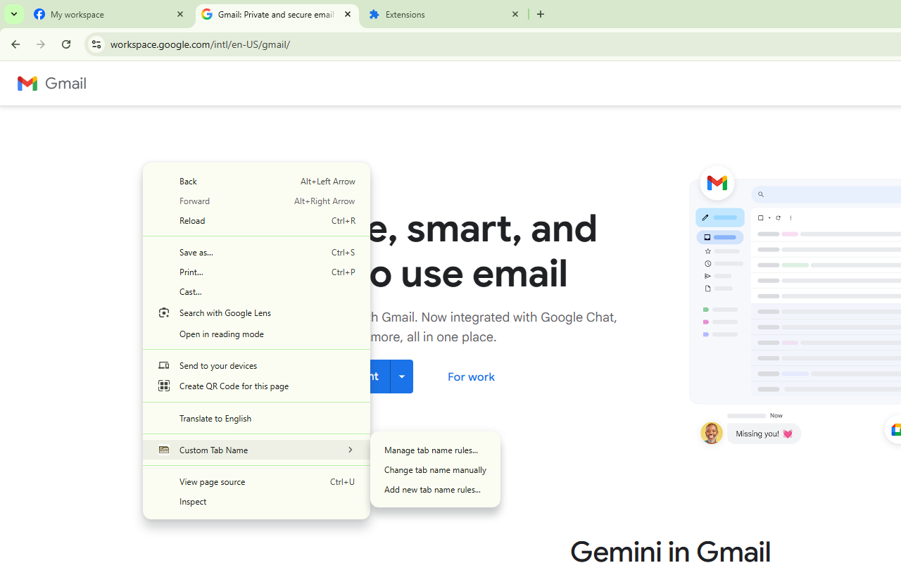 Custom Tab Name - Main screenshot showing features and interface