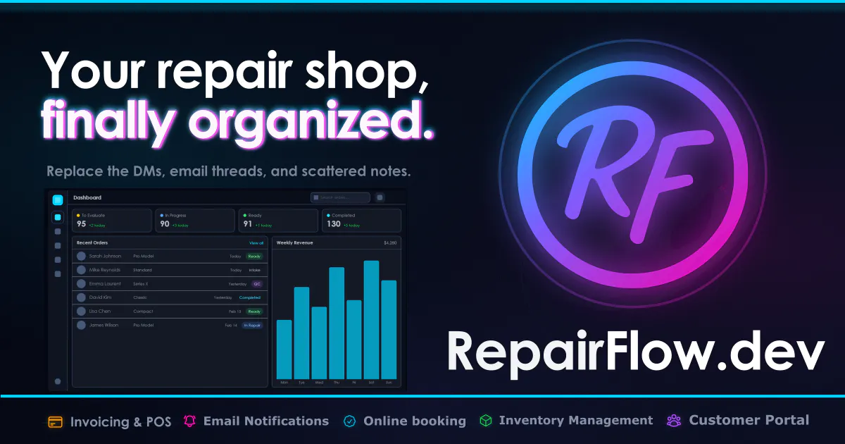 RepairFlow 제품 배너