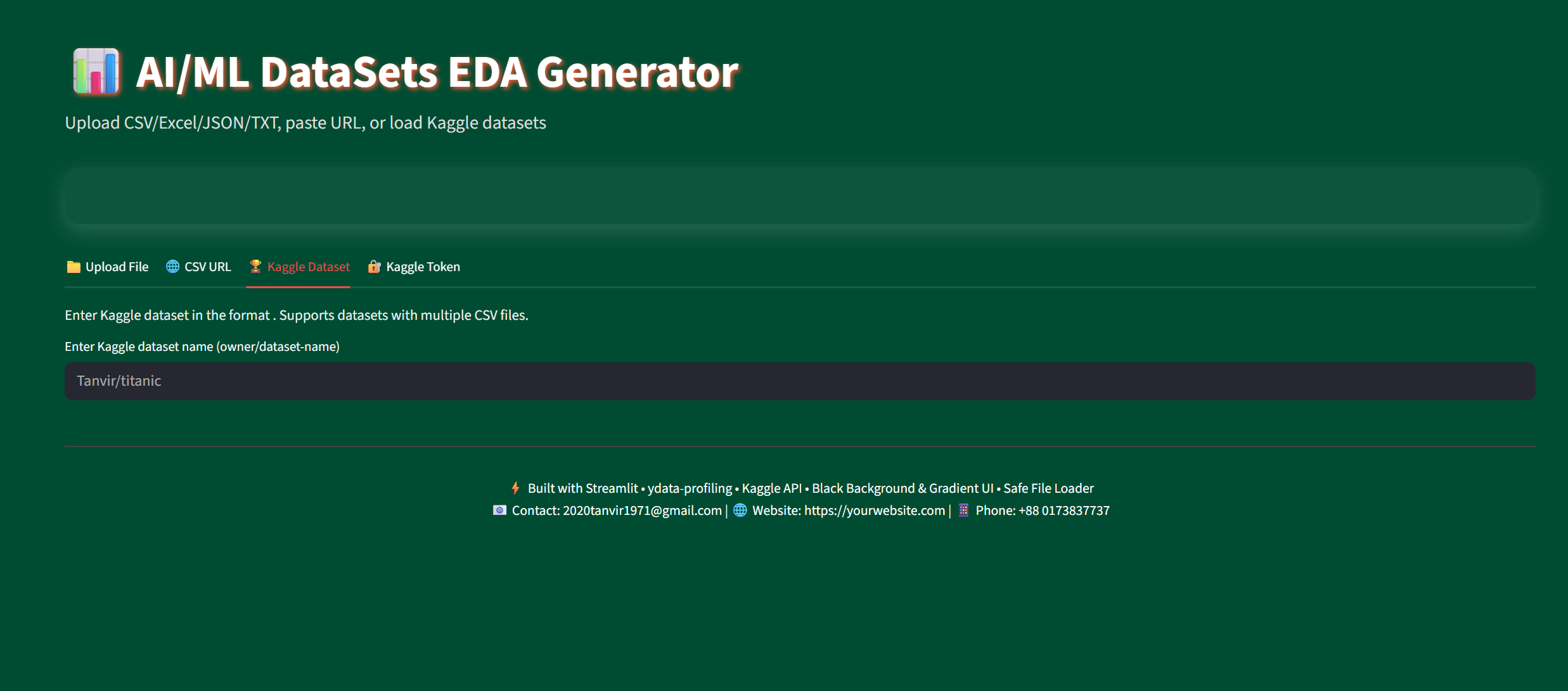 AI/ML DataSets EDA Generator