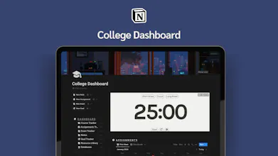 College Dashboard | Notion Template gallery image