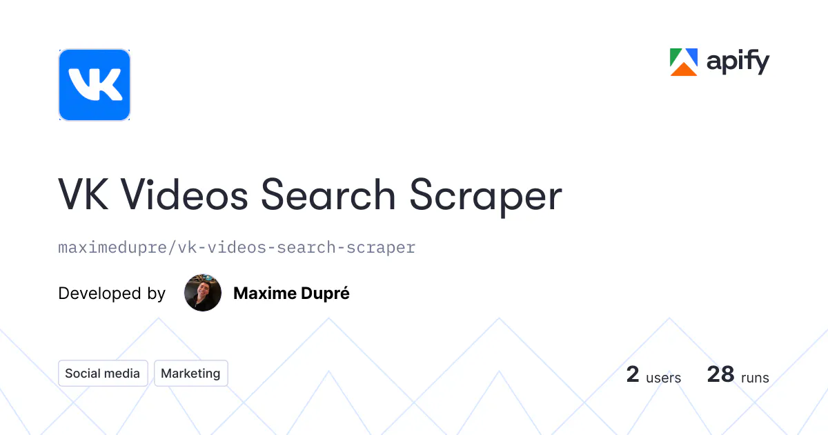 VK Videos Search Scraper gallery image