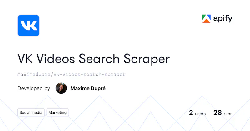 VK Videos Search Scraper screenshot 1