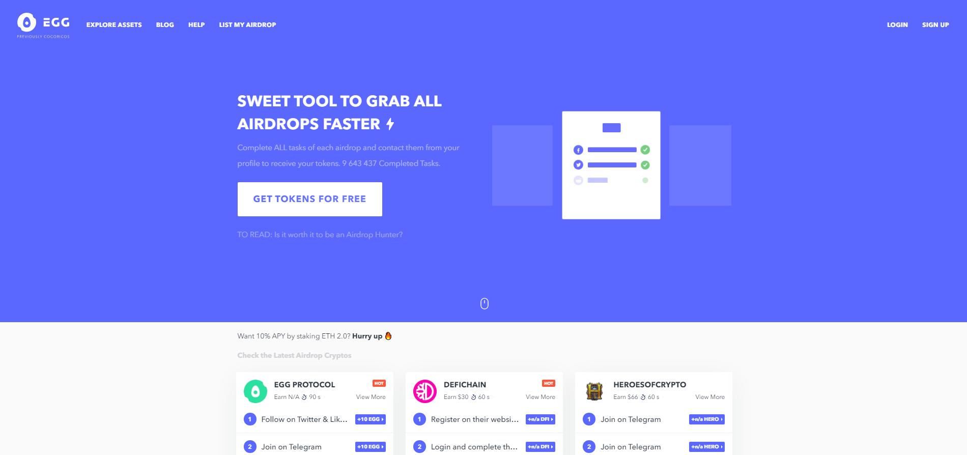 EGG Protocol Airdrops Tasker gallery image