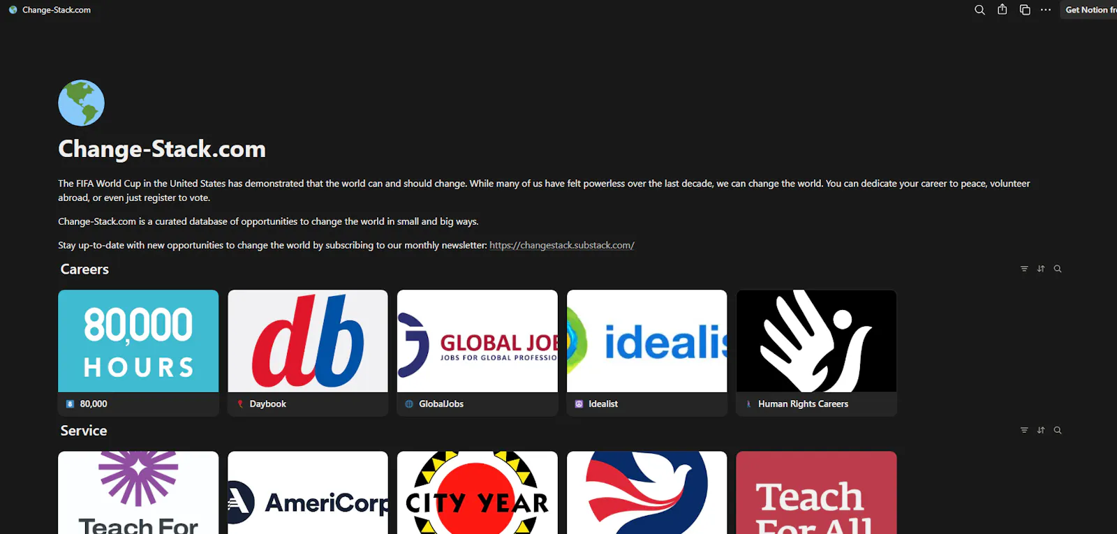 Change-Stack.com - Change opportunites screenshot 1