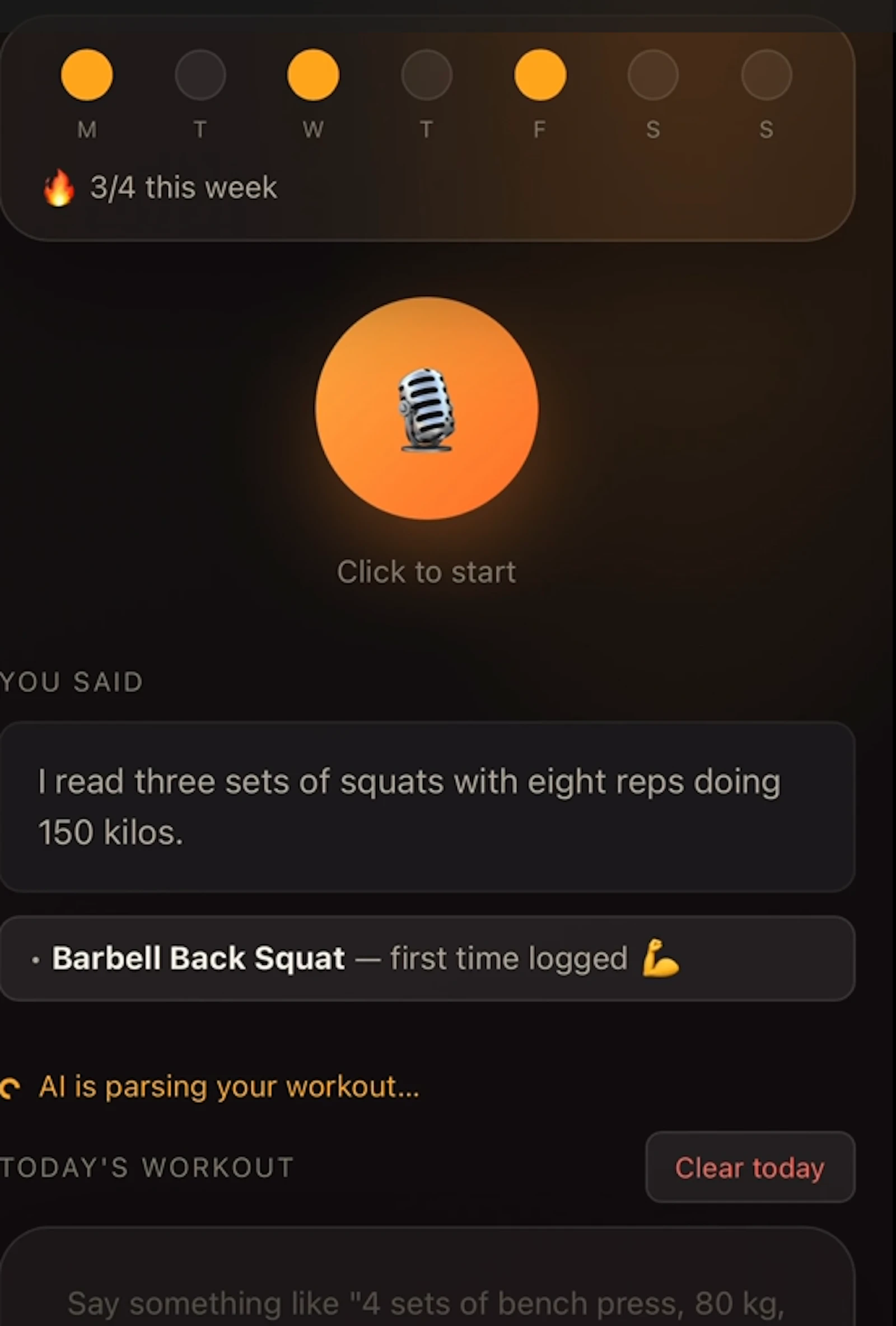 SaySet — Voice Workout Logger screenshot 5