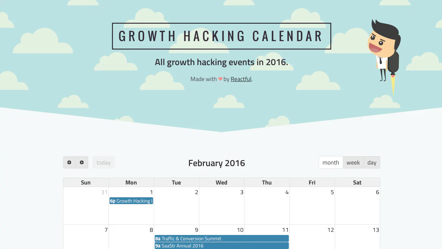 Growth Hacking Calendar