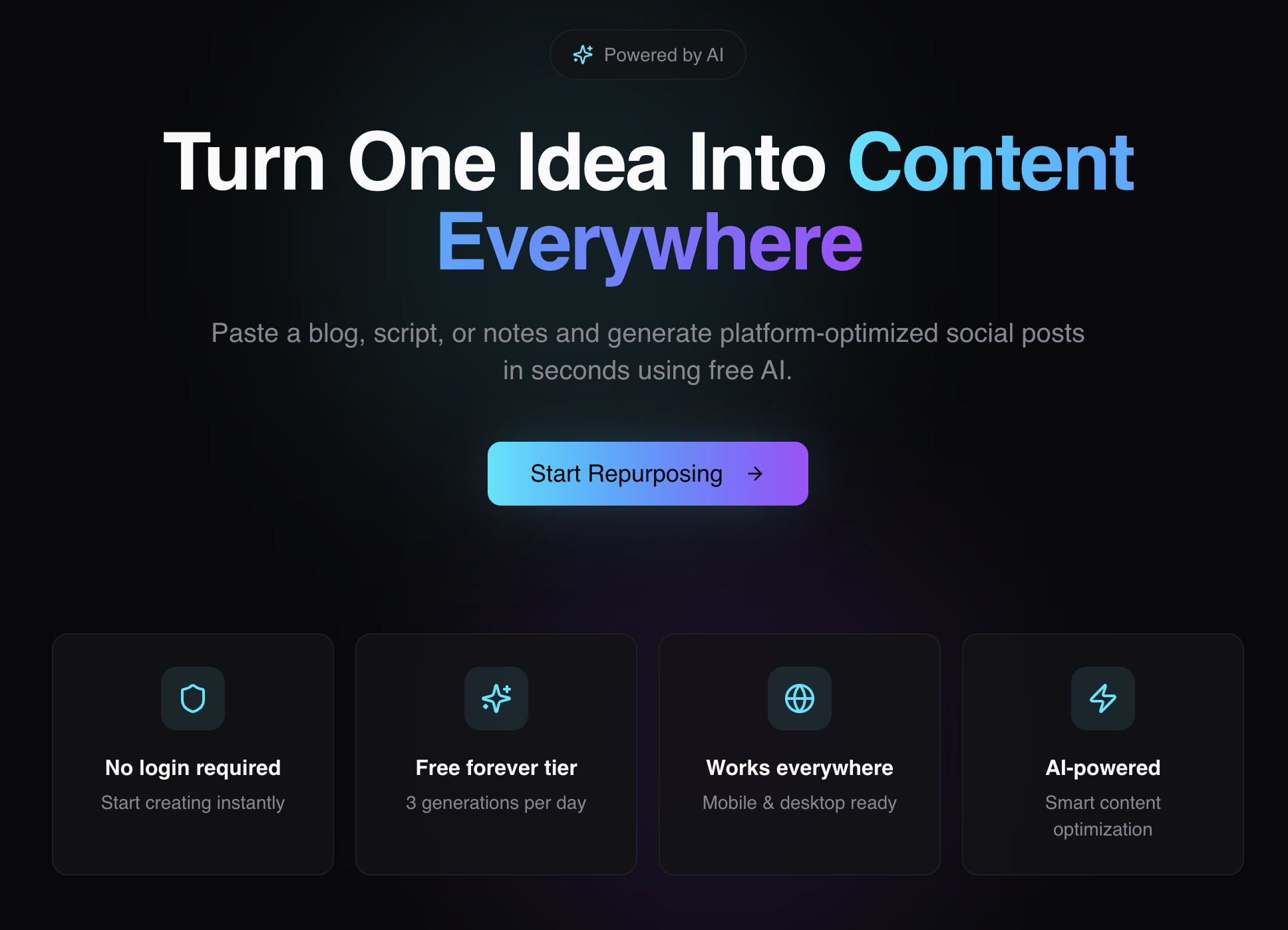 RepurposeAI - Product Hunt launch logo and brand identity
