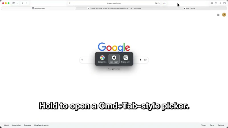 ReTab – Cmd+Tab tab switch for Safari screenshot 1 (video preview)
