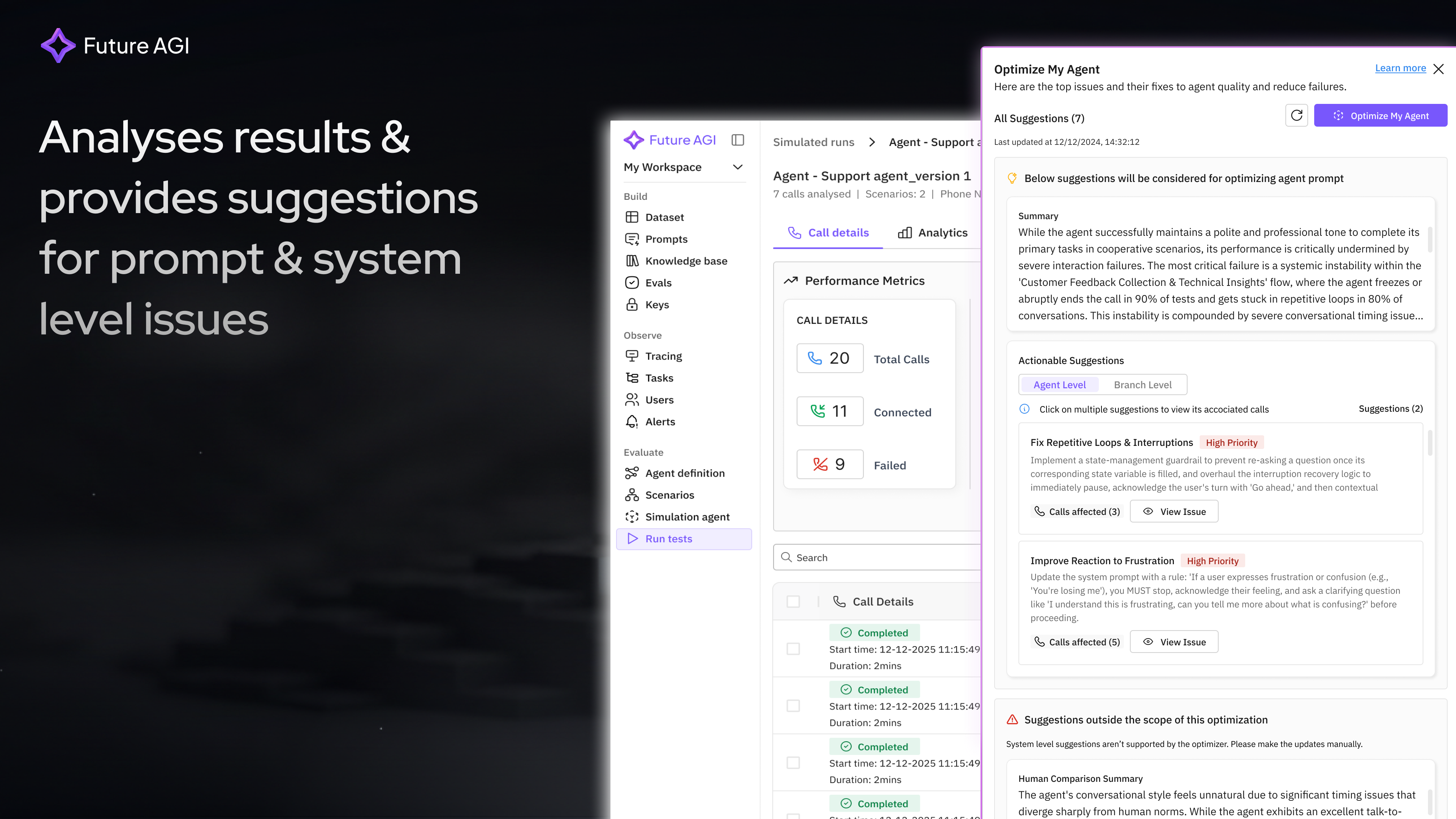 Fix My Agent (FMA) - Screenshot 5 showing product features and functionality