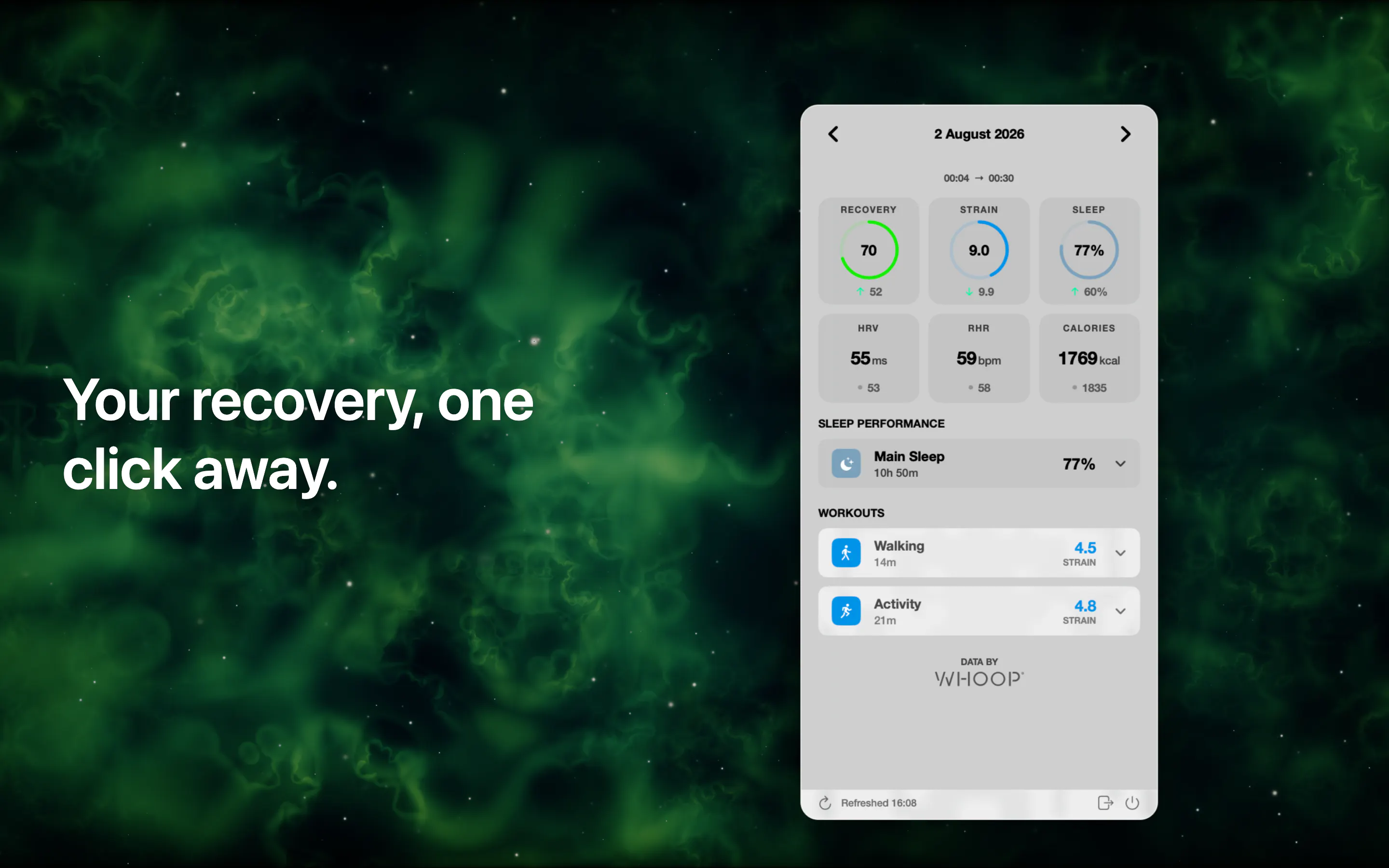 Aura for WHOOP: Menu Bar gallery image