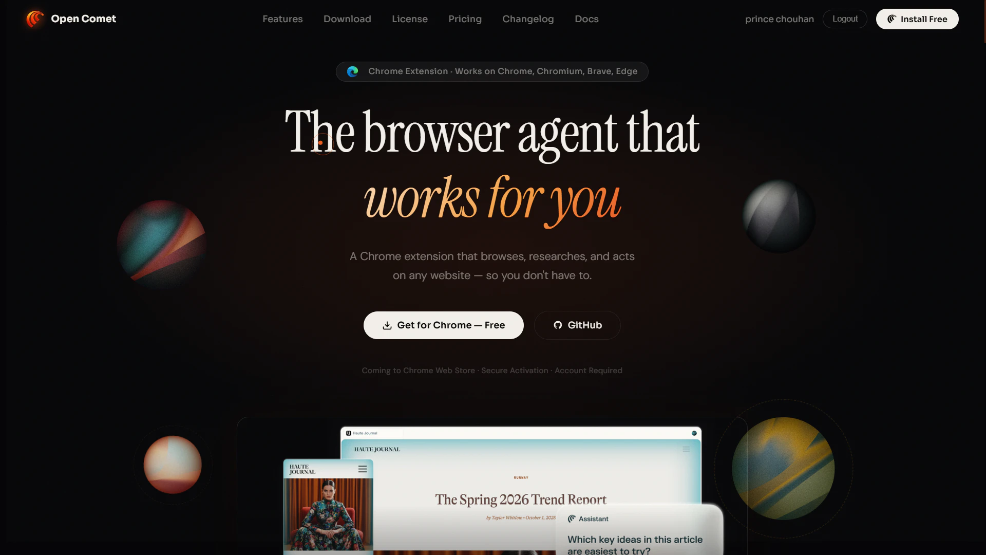 Open Comet screenshot 2