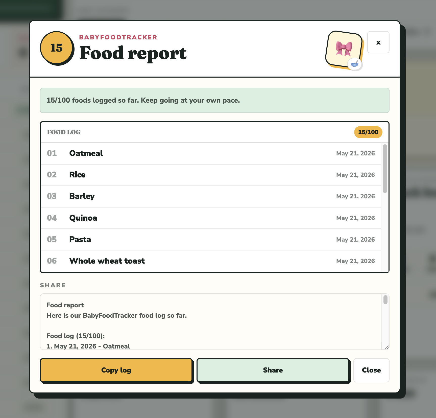 Baby Food Tracker gallery image