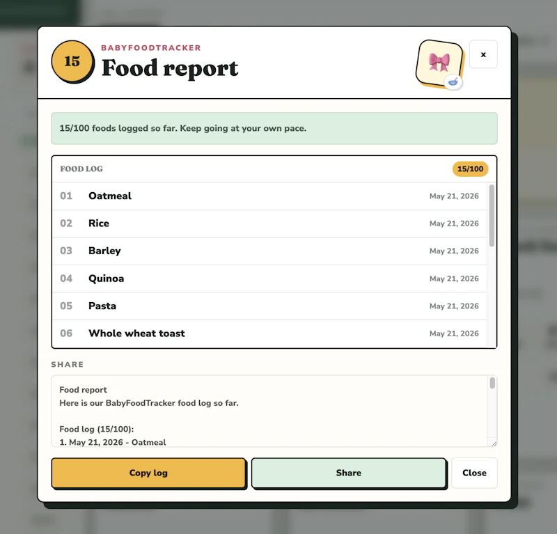Baby Food Tracker screenshot 3