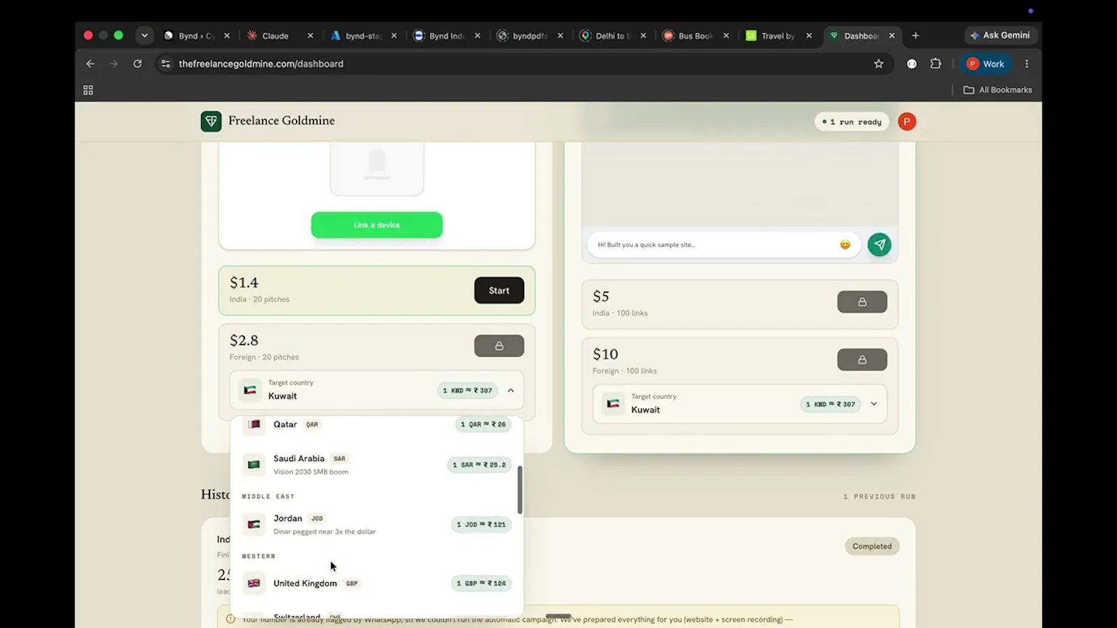 Freelance Goldmine screenshot 1 (video preview)