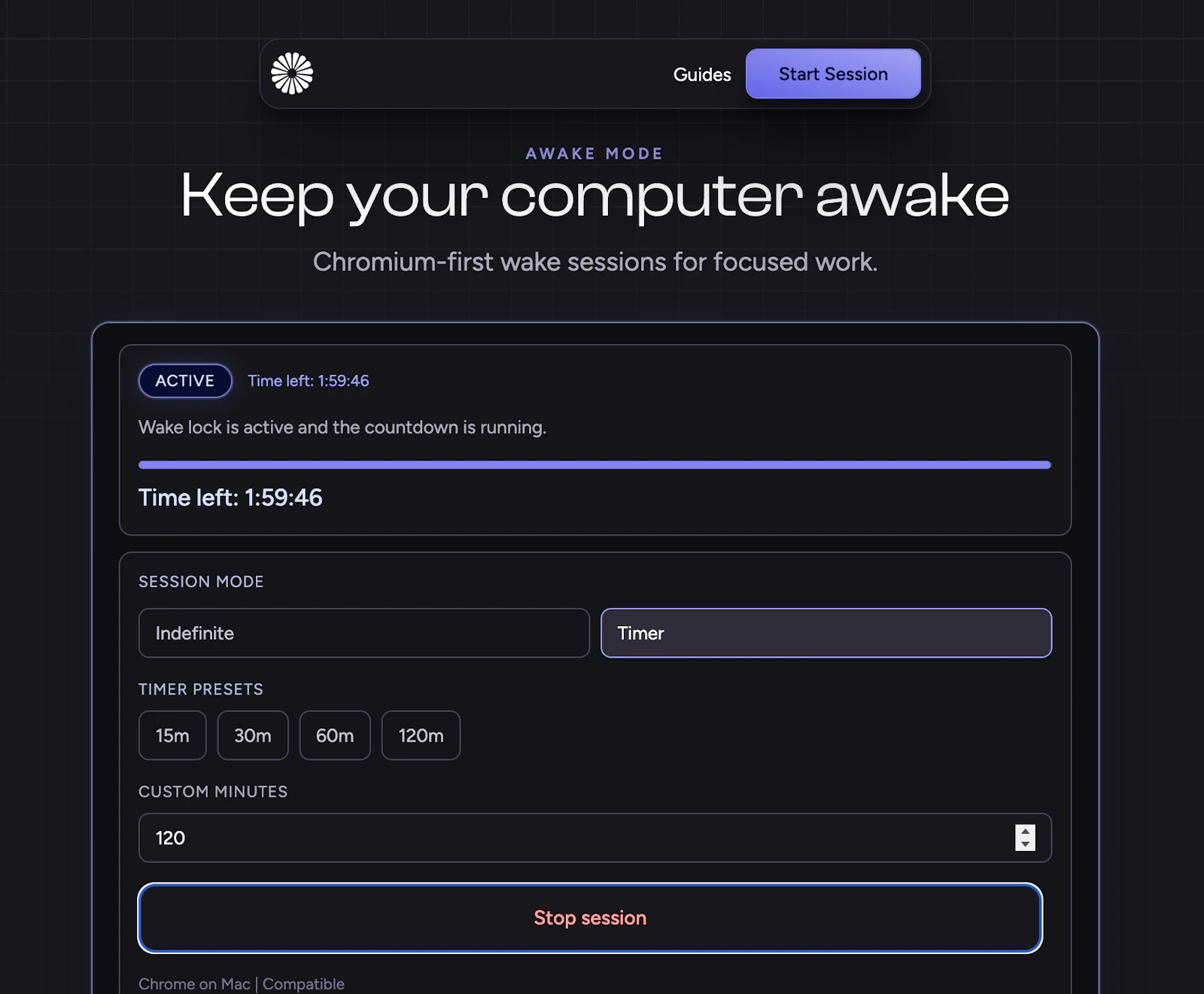 AwakeMode screenshot 1