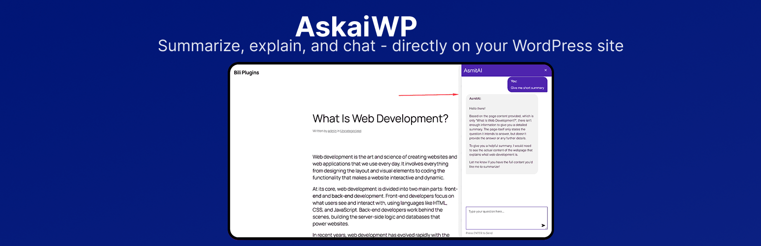 Askaiwp - Ассистент по чату с помощью AI для вашего сайта WordPress медиа 2