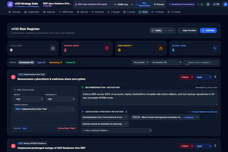 vCIO Strategy Suite screenshot 5