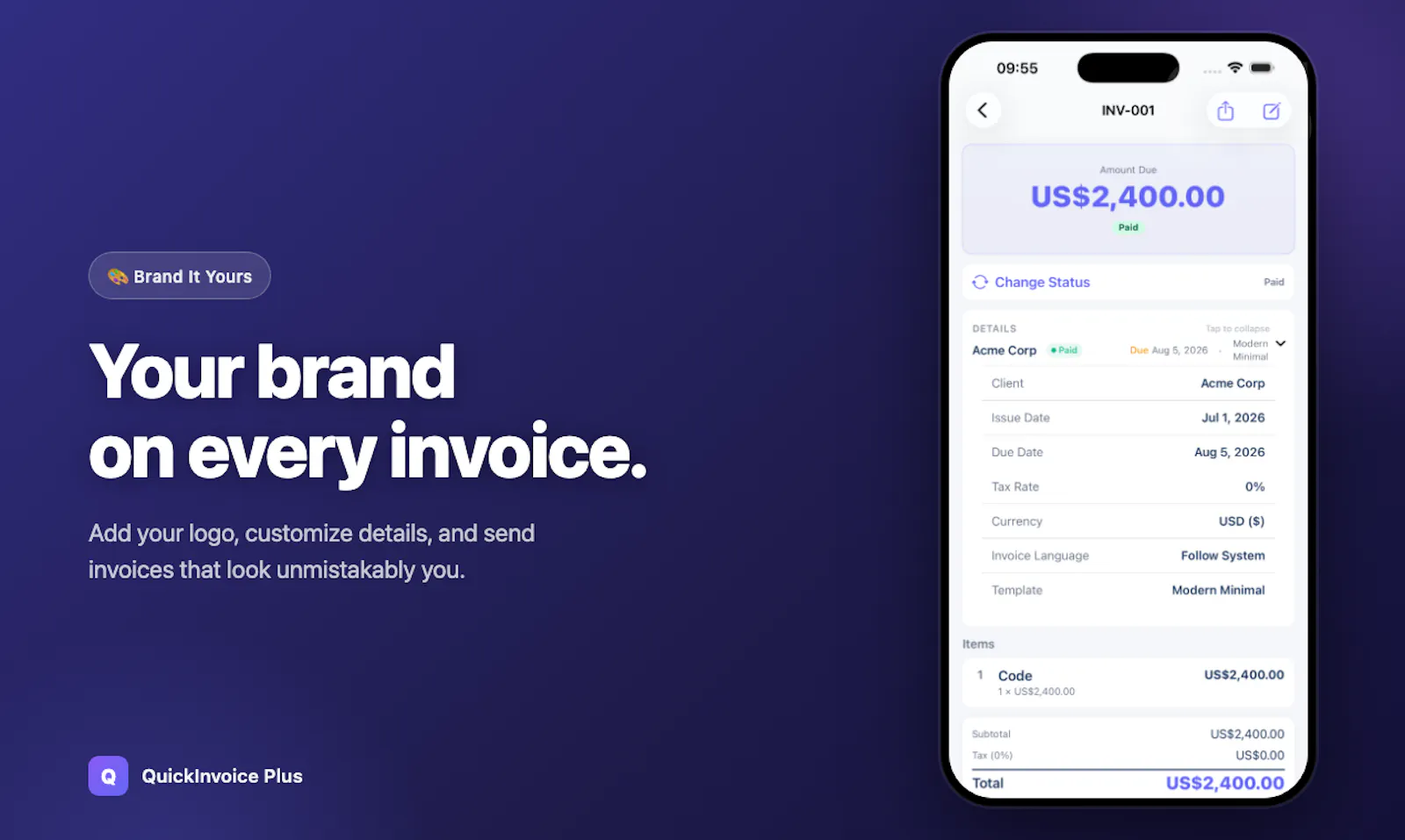 QuickInvoice Plus screenshot 2