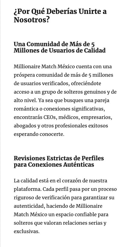 MillionaireMatch México - Tu puerta de entrada a solteros millonarios en méxico media 2