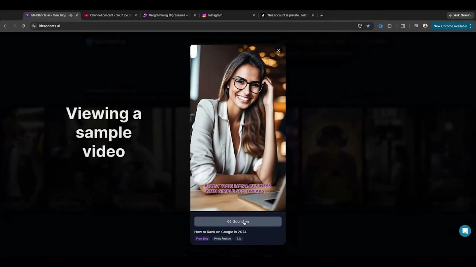 IdeaShorts screenshot 1 (video preview)