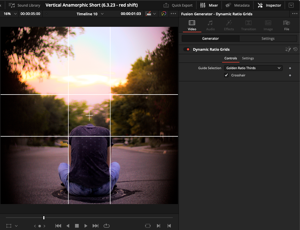 Media Grid Dinamik untuk DaVinci Resolve - Peraturan-pertiga & banyak lagi untuk sebarang nisbah aspek 5