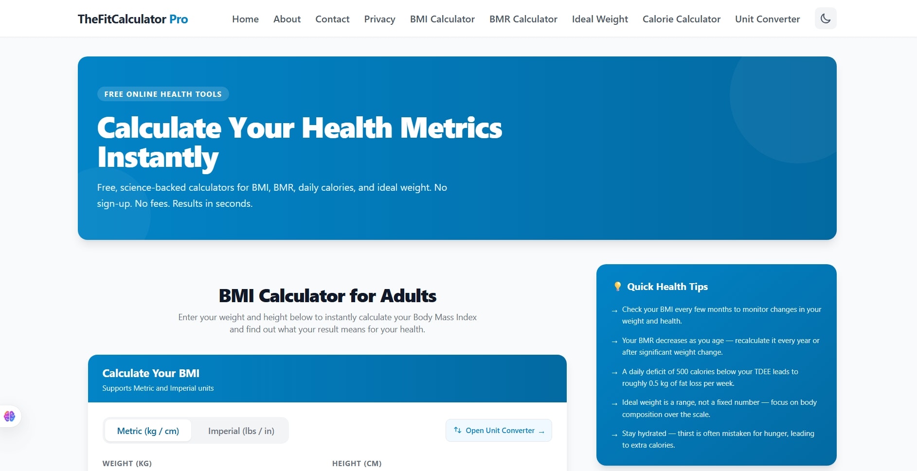 Free Health Calculator gallery image