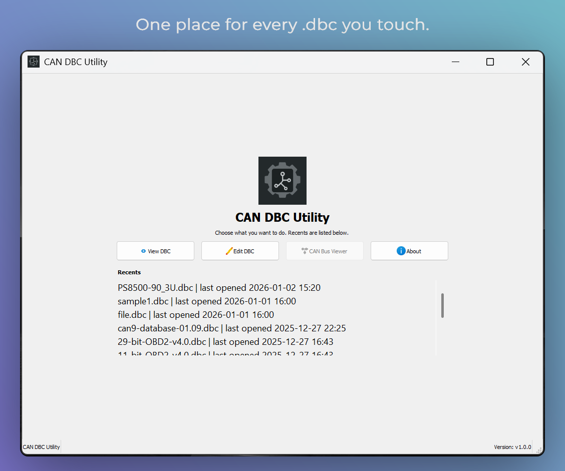 DBC Utility - Screenshot 3 showing product features and functionality