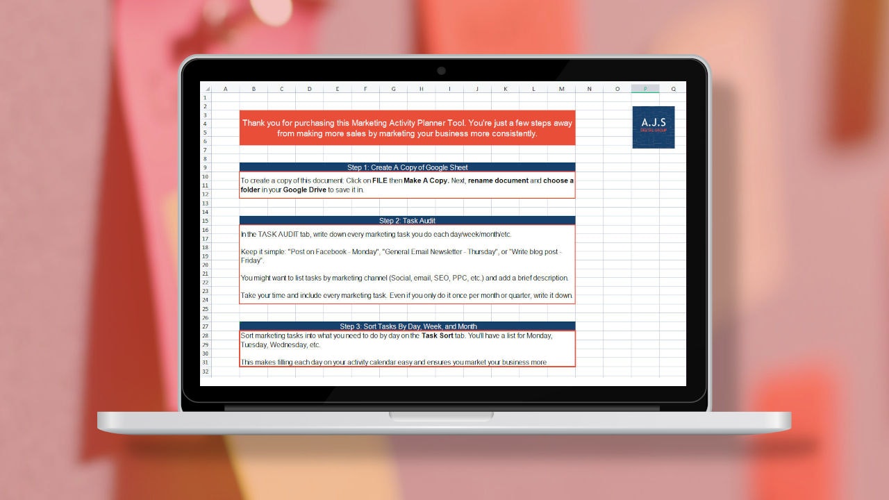 Ferramenta de planejador de atividades de marketing media 2