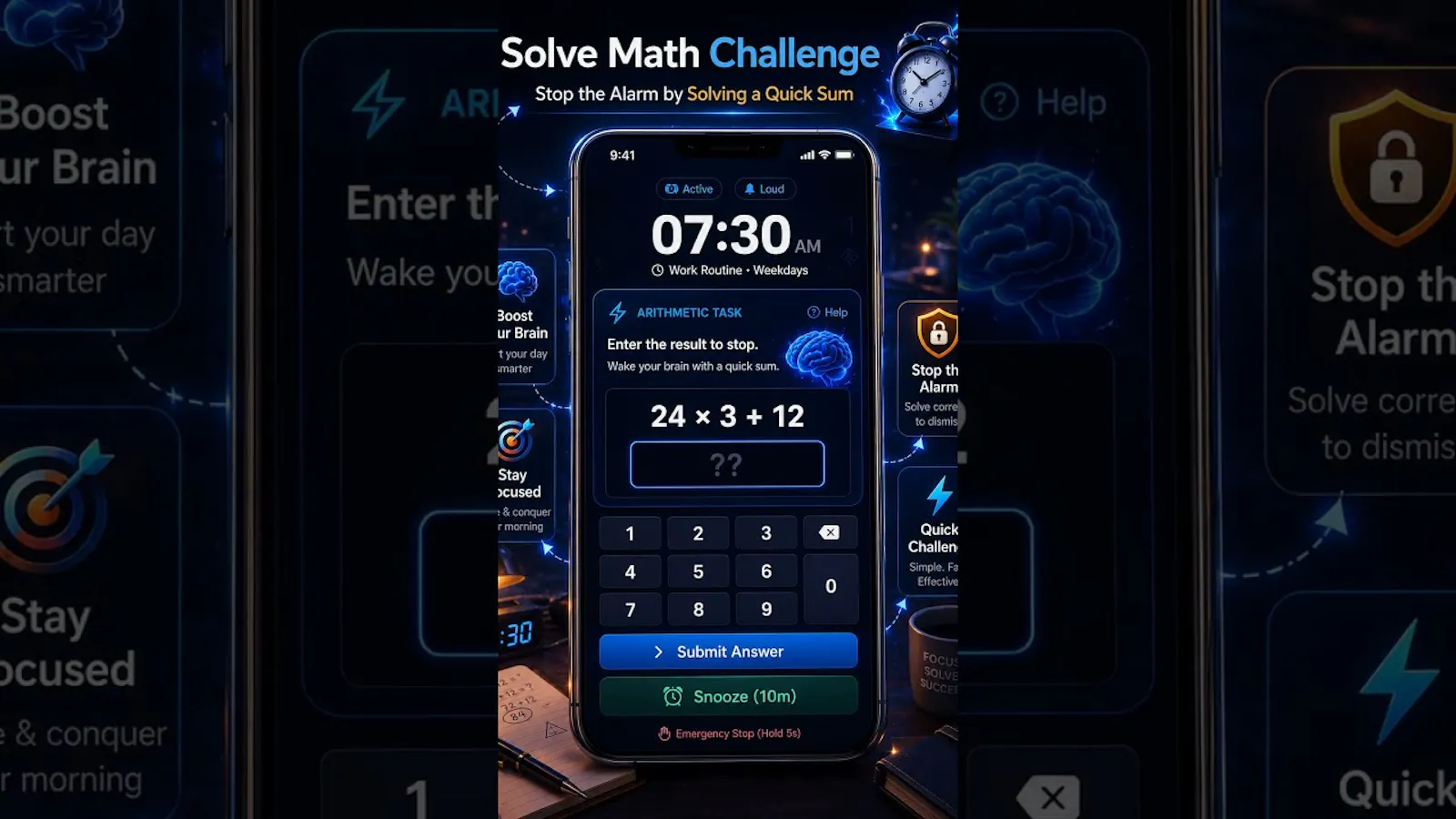 Challenge Alarm: Smart Clock screenshot 1 (video preview)