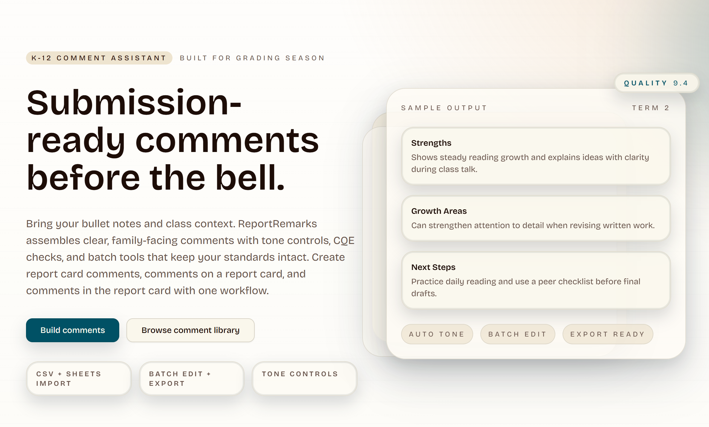 ReportRemarks - Main product screenshot demonstrating key features and user interface