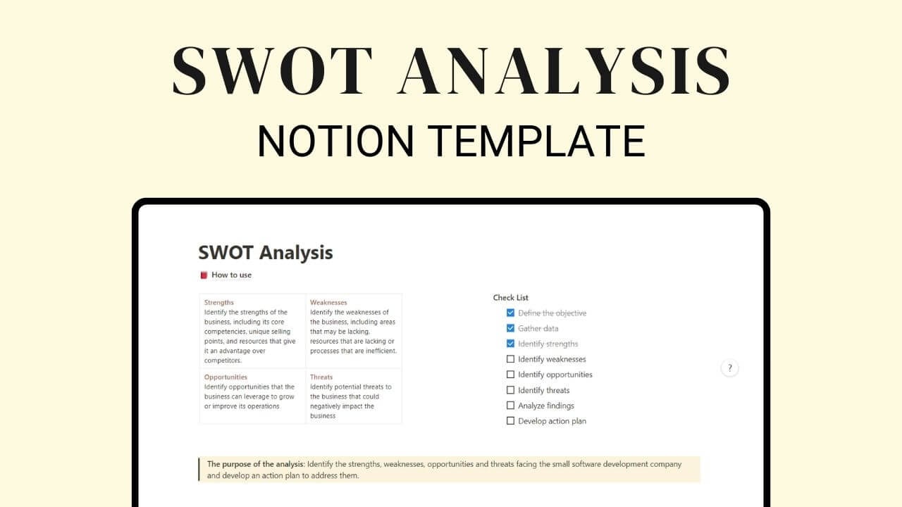 Notion SWOT Analysis Template gallery image