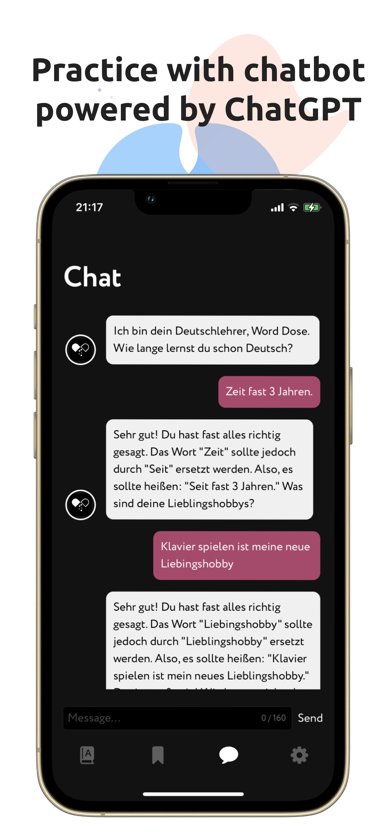 Média Dose de mots allemand - Swipe pour apprendre une nouvelle langue et pratiquer avec Chatgpt 3